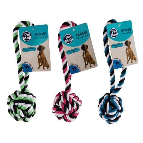 Dog Tug Rope Ball Toy - 8cm
