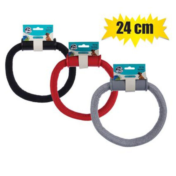 24cm Pet Dog Toy Tug-Rope Round With Handle
