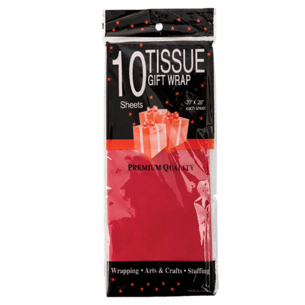 Tissue Paper - Red - 10-Pack Sheets, 50 X 66cm