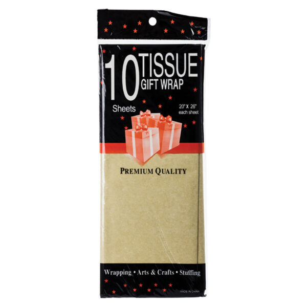 Tissue Paper - Gold - 10-Pack Sheets, 50 X 66cm