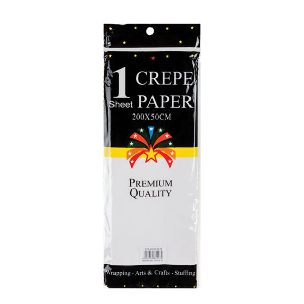 Crepe Paper White - 50mm X 200cm