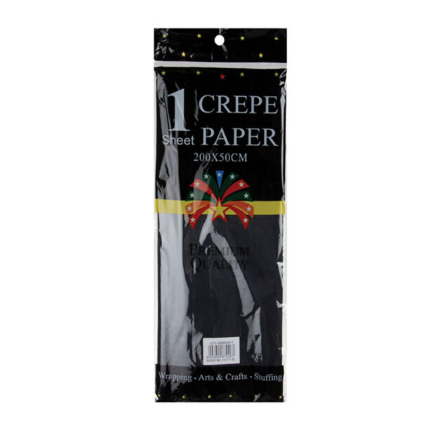 Crepe Paper Black - 50 X 200cm