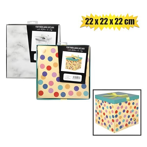 Flat Pack Gift Box - 22cmx22cmx22cm