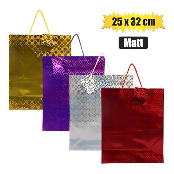 Large Metallic Gift Bag - 32 X 25cm, Assorted