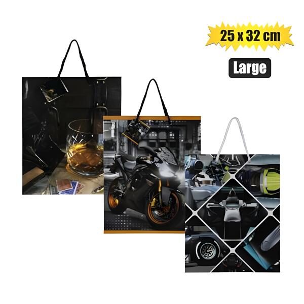 Large Man's Gift Bag - 25 X 32cm, Assorted