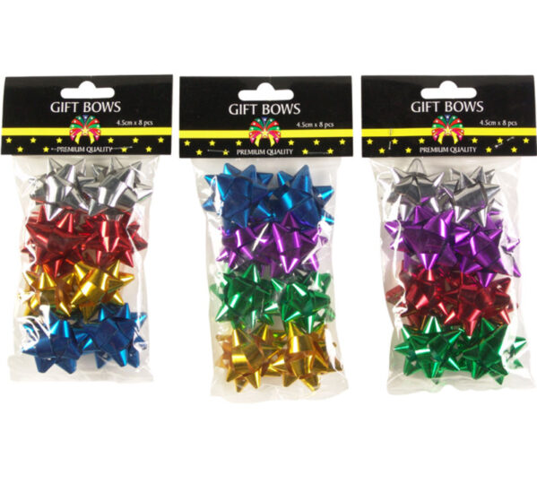 Metallic Gift Bows - 4.5mm, Bag Of 8