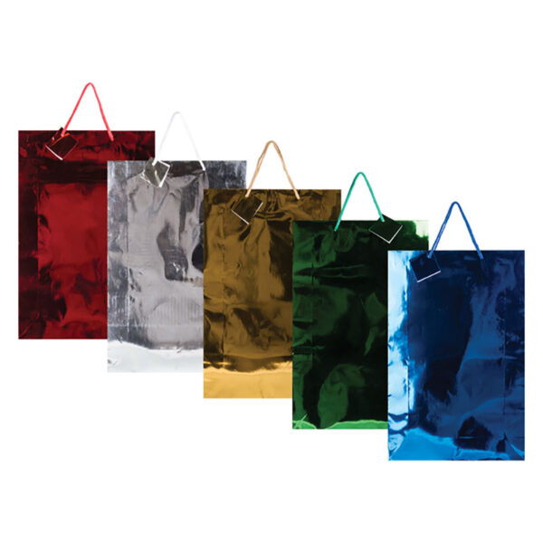 Jumbo Metallic Gift Bag, Solid Colours - 45 X 33cm, Assorted