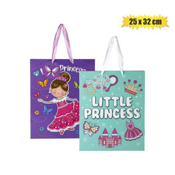 Designer Princess Gift Bag Large - 25 X 32cm