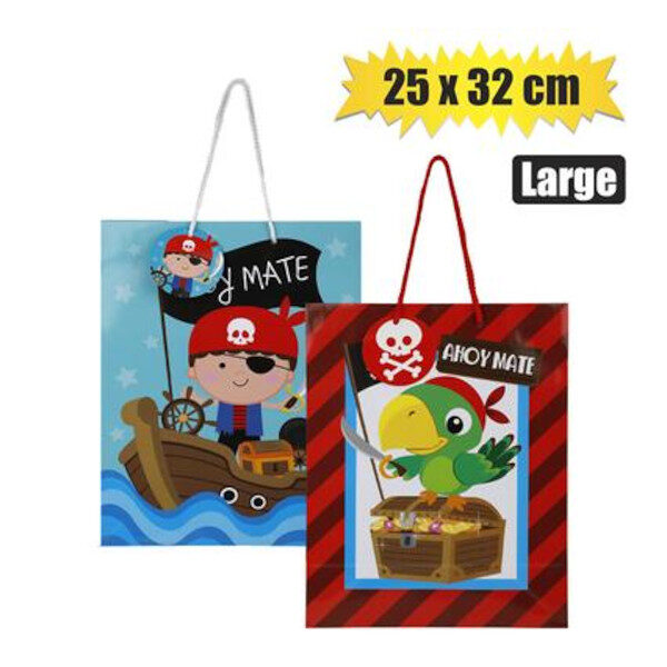 Designer Pirate Gift Bag Large - 25 X 32cm