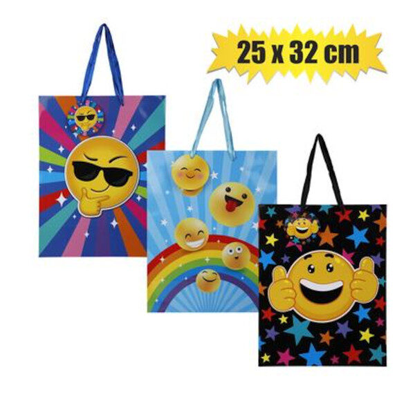 Emoji Gift-Bag Large - Paper, 25 X 32cm, Assorted