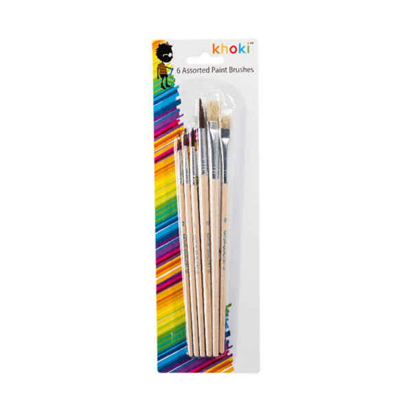 Student Paint Brushes - Card Of 6 Assorted Sizes