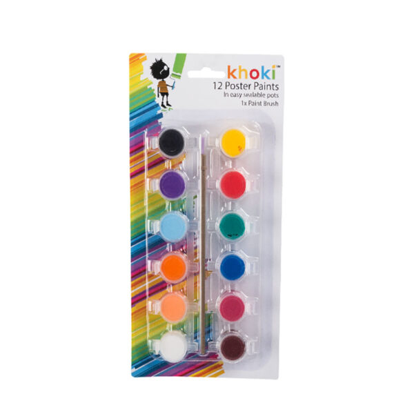 Water Based Poster Paints - Card Of 12 Colours
