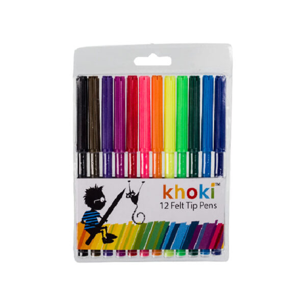 Felt Tip Pens In A Wallet - 12 Colours