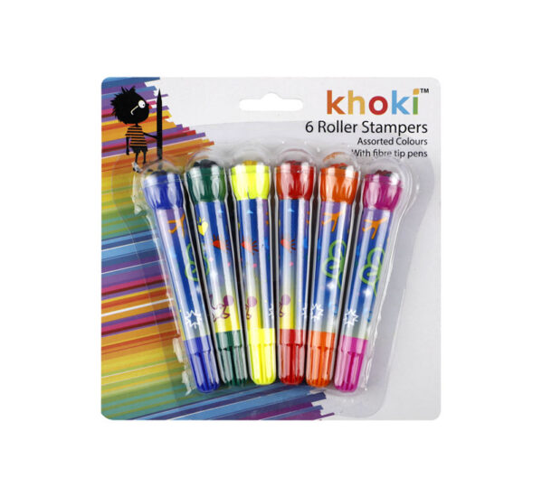 Felt Tip Pens,Roller Stamp - 6-Piece