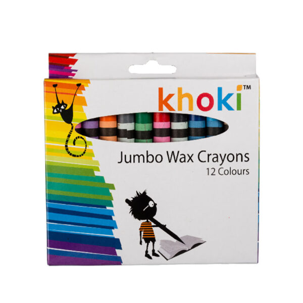 Jumbo Size Wax Crayons - 12 Colours