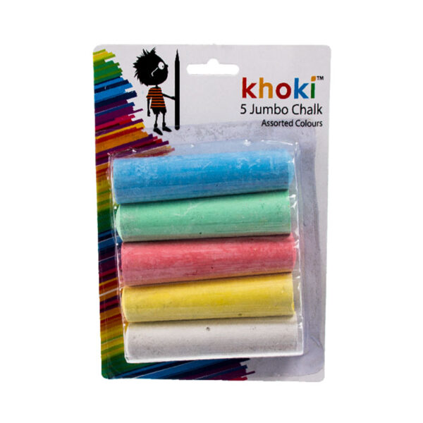 Jumbo Size Chalks - Card Of 5 Colours