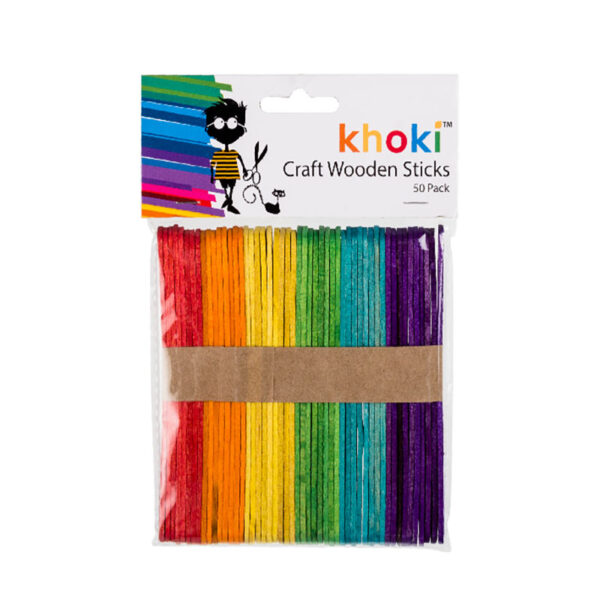 Art & Craft Sticks - Pack Of 50, Asst Colours, 11 X 8 Cm