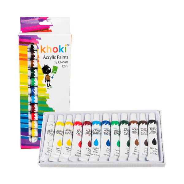 Acrylic Paint Set - 12 X 12ml, Assorted