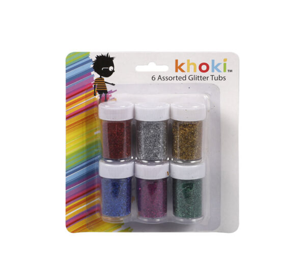 Glitter Shakers - Card Of 6 Assorted Colours