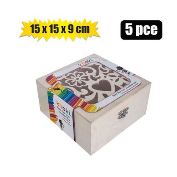 15x15x9cm Art+Craft Paint Your Own Jewelery Box