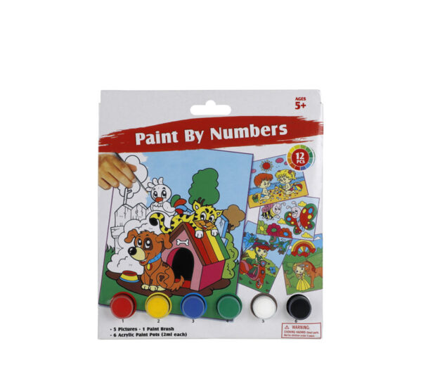 Arts & Craft Paint-By-Numbers Kids 12Pc