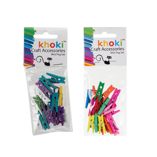 Mini Wooden Peg Set - 20-Piece Per Set