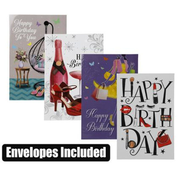 Female Birthday Card & Envelope - English Wording