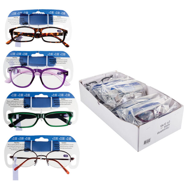 Reading Glasses +2 - Assorted Styles