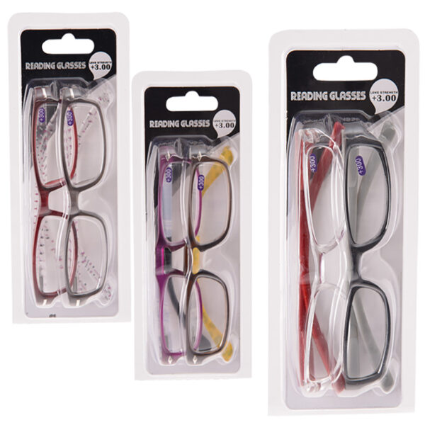 Reading Glasses +3 – Mixed Twin Pack, Assorted Styles