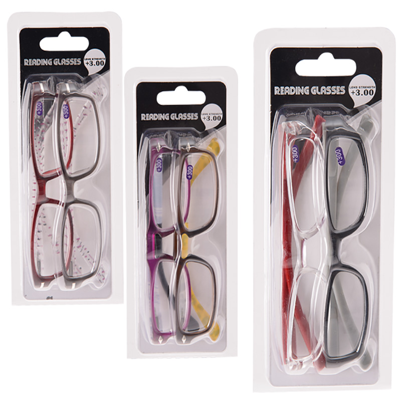 Reading Glasses +3 - Mixed Twin Pack, Assorted Styles