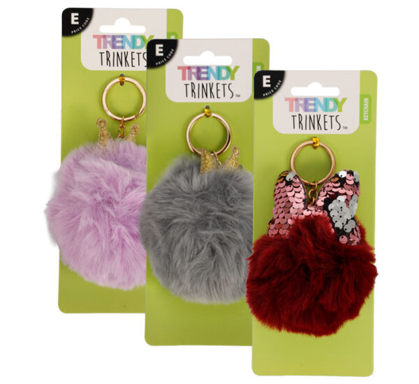 Keychain Faux Fur Shapes 9cm