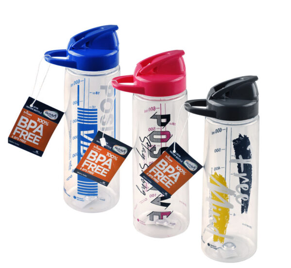 Water Bottle 600Ml Tritan 3-Asstd Prints