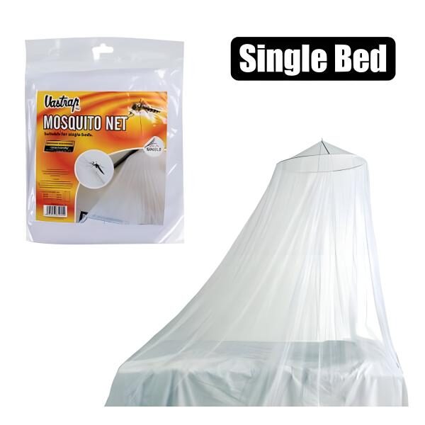Mosquito Net & Metal Hanging Ring - Single Size, 900 X 230 X 60cm