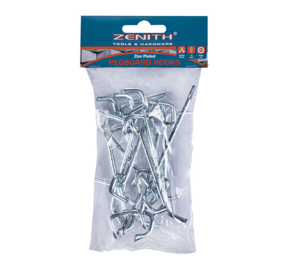 Pegboard-Hooks Single-Prong 75mm Pkt-10