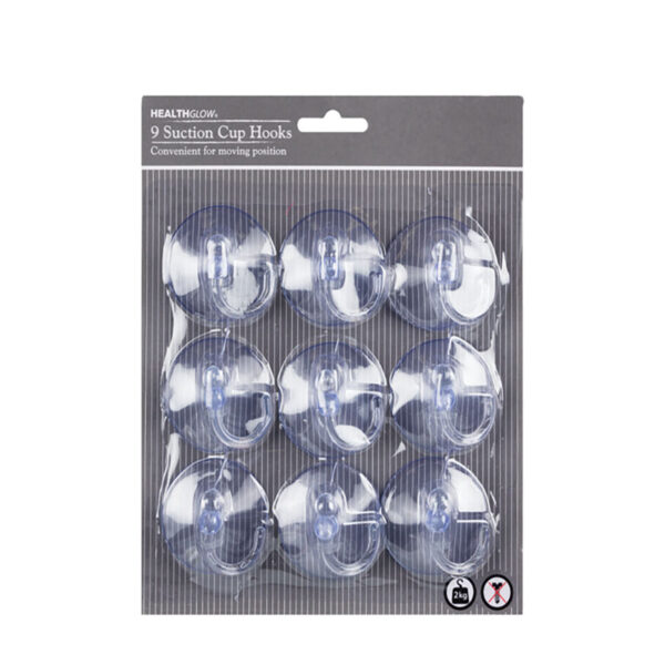 Plastic Suction Hooks - 9-Piece