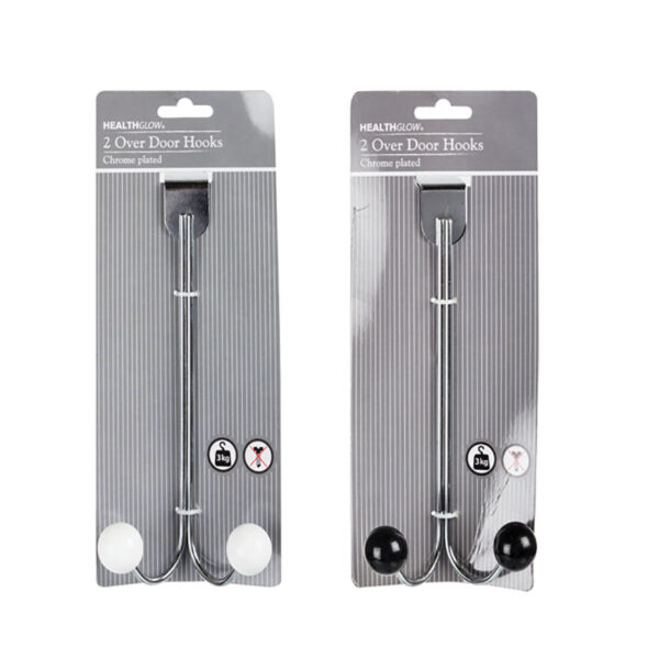Chrome Plated "Over Door" Hanger 2 Hooks - 19cm Heigh