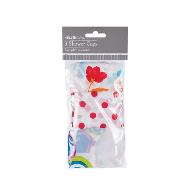 Pvc Shower Caps - 3-Piece, Assorted Designs