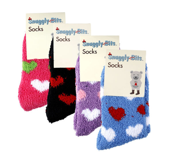 Socks Ladies Fluffy Heart Design