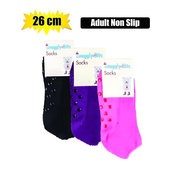 Ladies Non-Slip Winter Socks - 26cm, Assorted