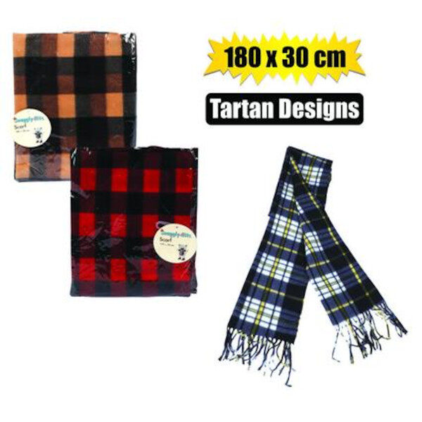 Scarf Mens Adult 180x30cm Assorted Designs