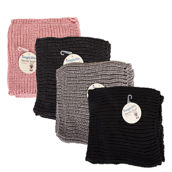 Knitted Eternity Scarf - 65x25cm, Assorted