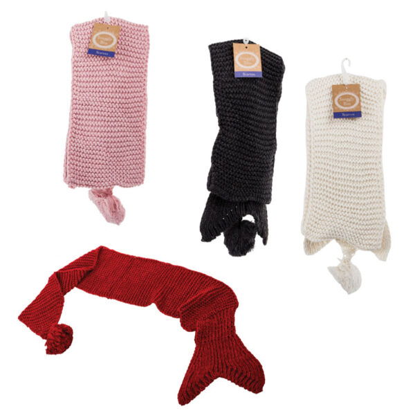 Scarf Ladies Knitted Mermaid-Tail 60x15