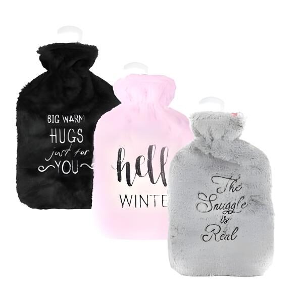 Hotwater Bottle With Printed Fur Cover
