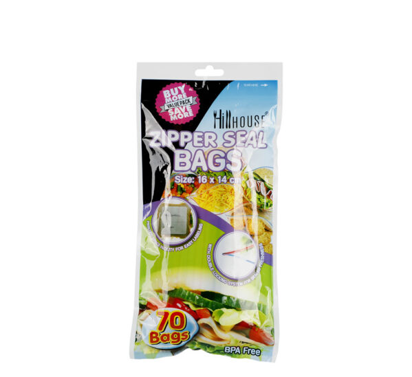 Disposable Bag Zipperseal 70Pc 16x14cm