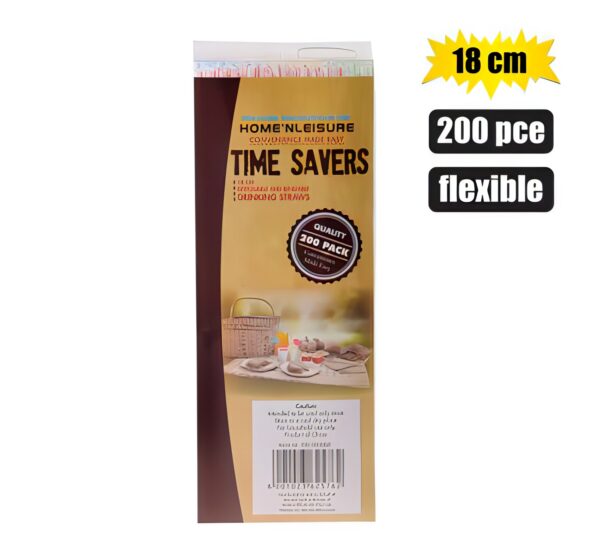 Flexible Drinking Straws - 18cm, Box Of 200