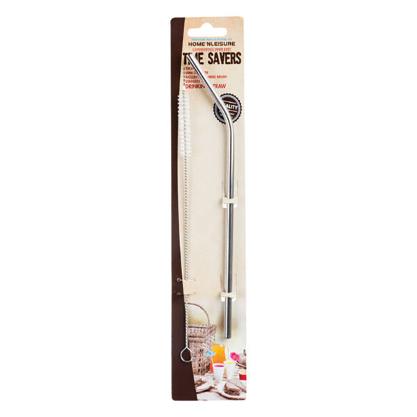 Stainless Steel Straw With Brush - 20.5cm Long,6mm Diameter