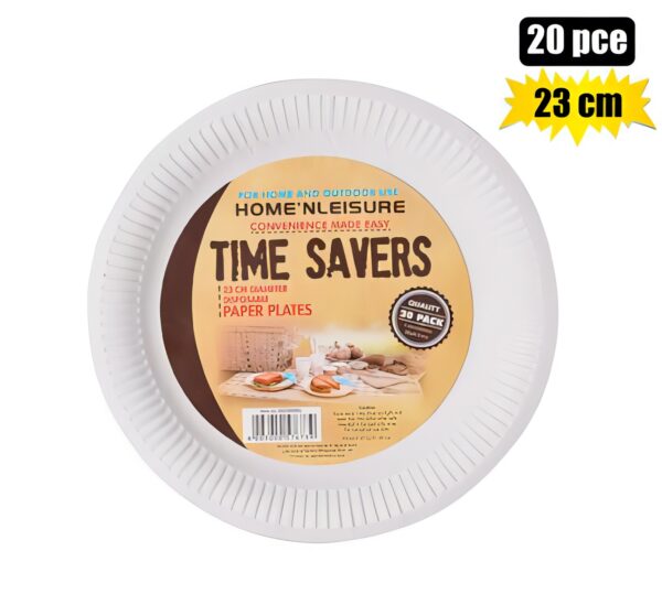 Paper Plates - 23cm Diameter, 20-Pack