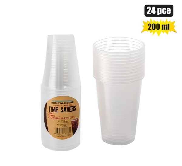 Disposable Plastic Cups - 20-Piece, 200ml