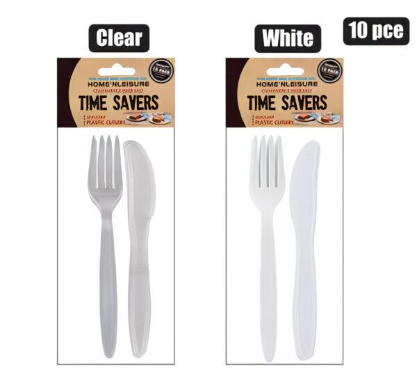 Bulk Pack 10 X Home 'N Leisure Cutlery Set - 10-Pack, 5 Knives, 5 Forks