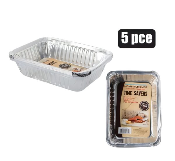 Aluminium Foil Baking Pan - 5-Pack, 20 X 14 X 4cm